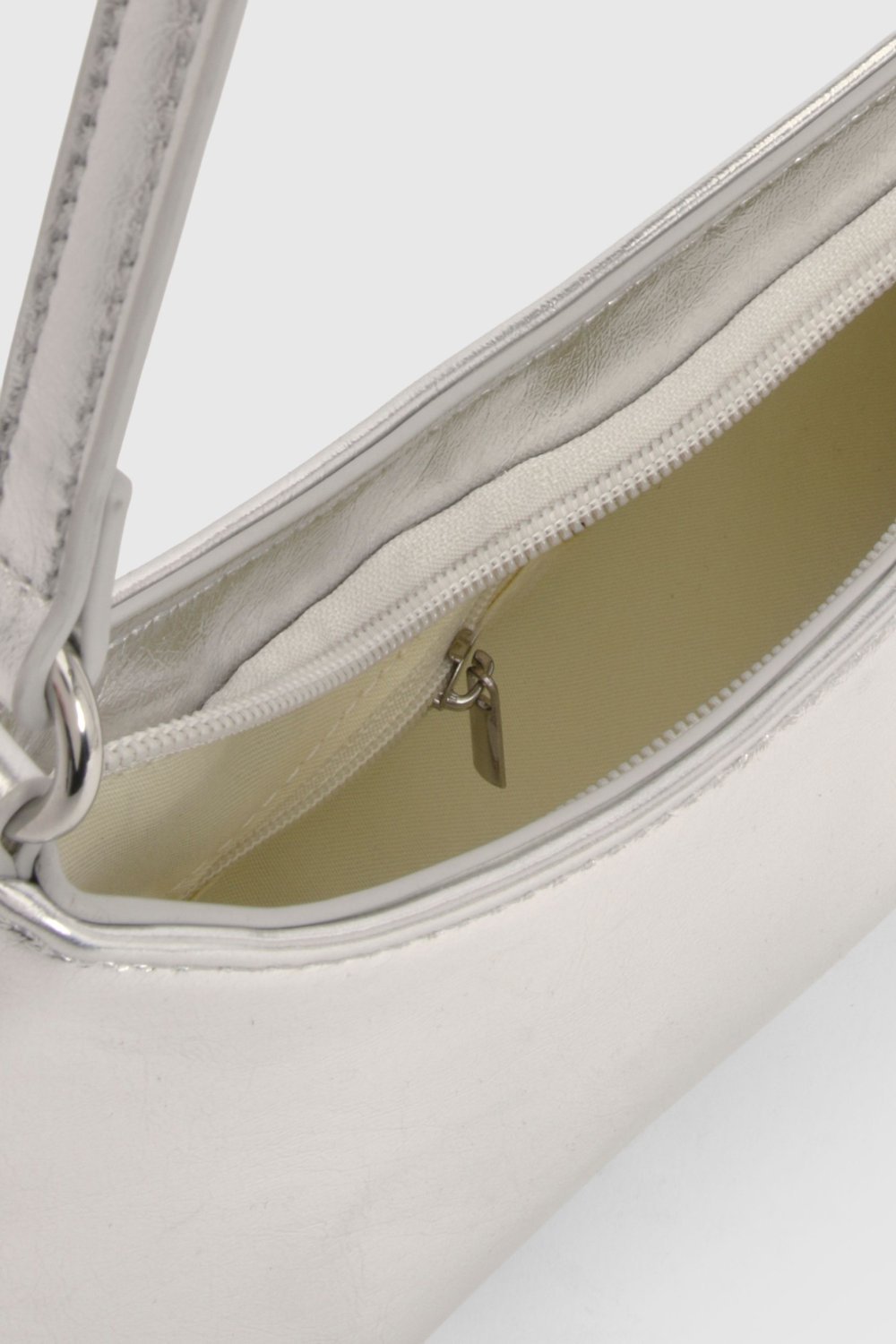 Silver metallic shoulder bag