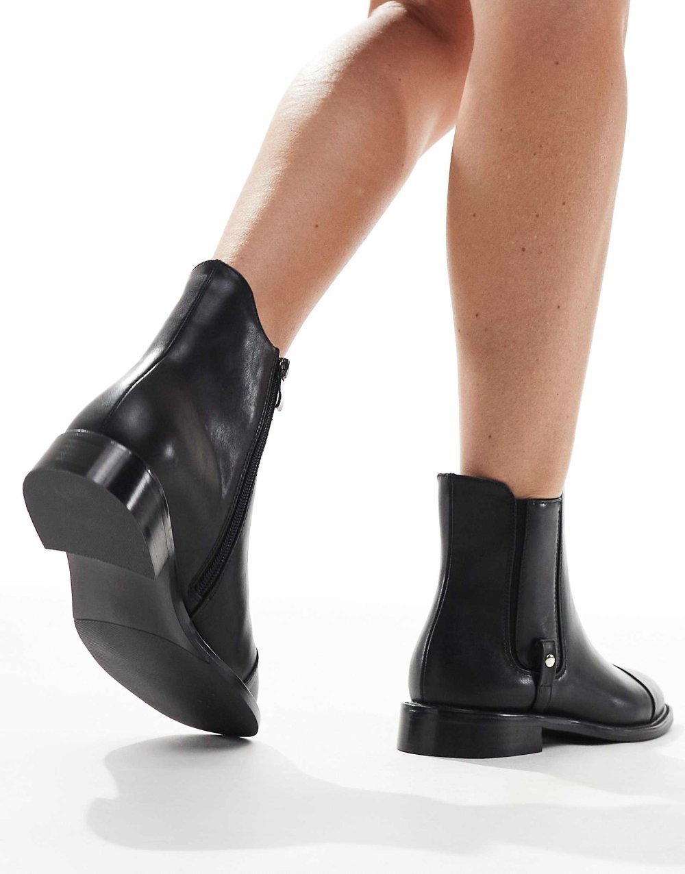 Bottines Chelsea plates mates noires