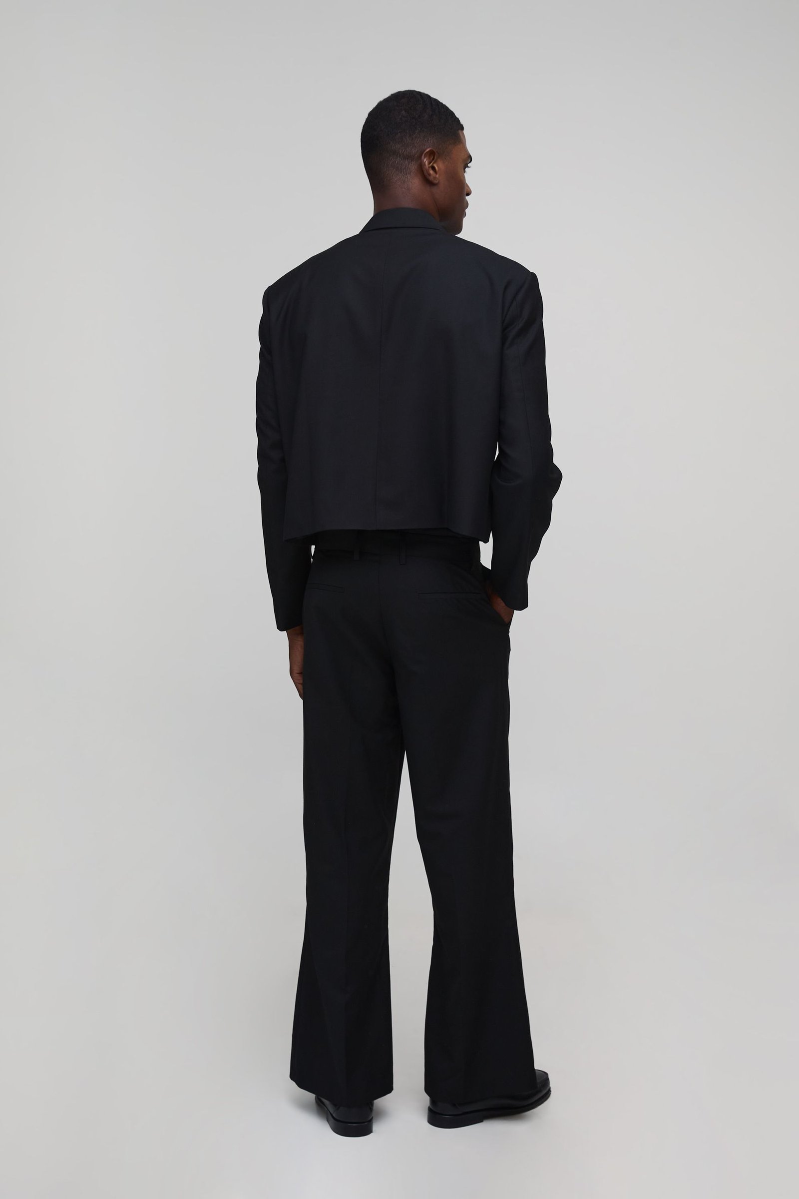 Veste de costume croisée oversize courte