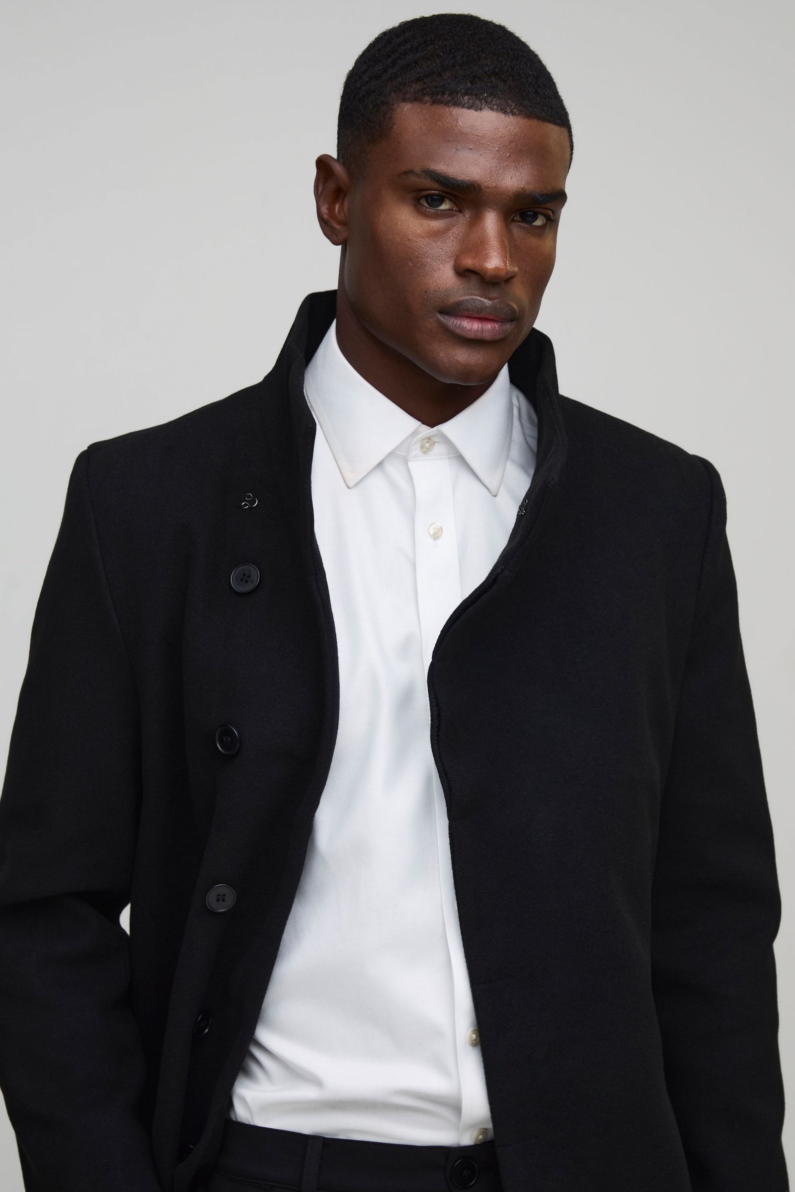 Manteau b look souf, col cheminée, k7el