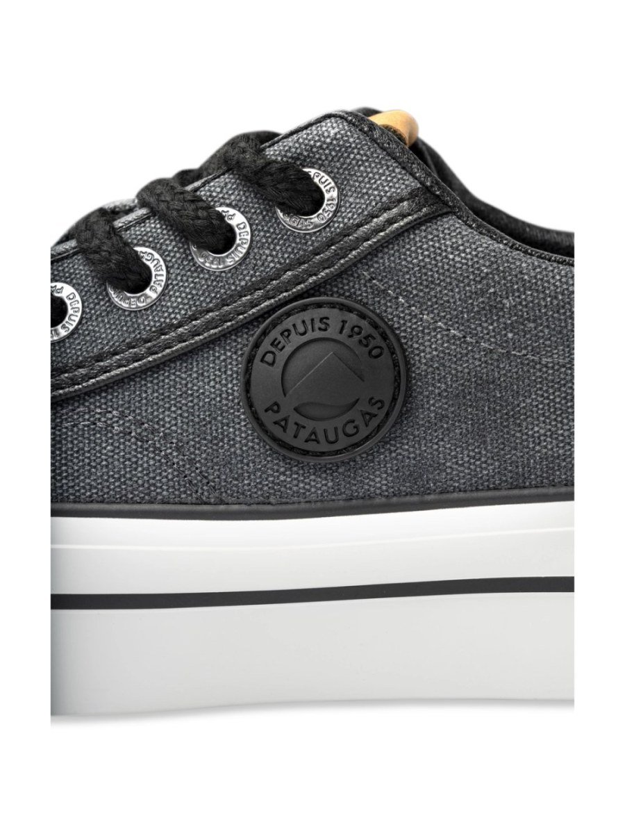 Baskets plateforme toile délavée noires