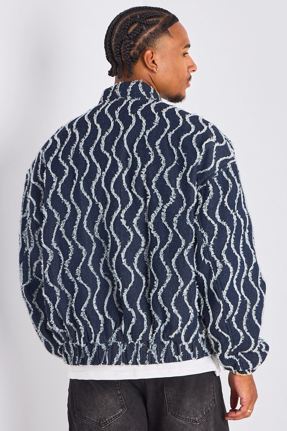 Bomber b motif mmouwej bleu marine