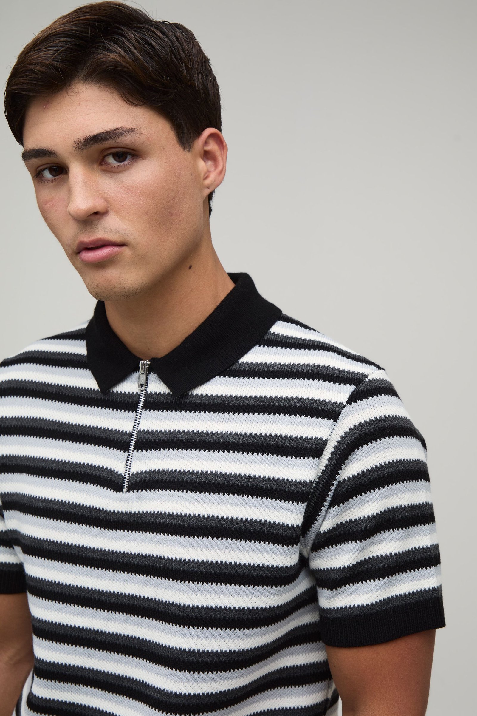 Polo maille mkhettet coupe regular b col zip