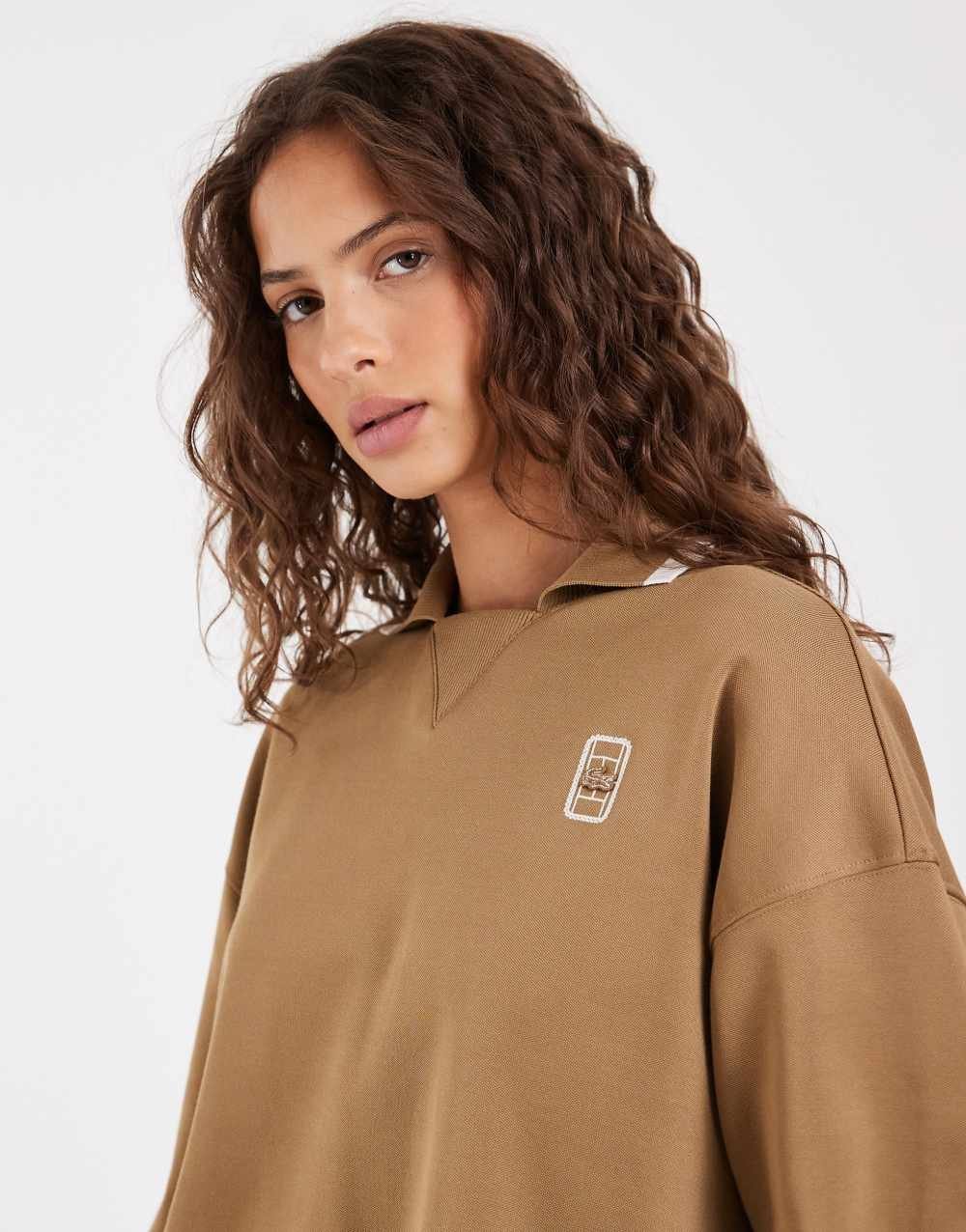 Polo manches longues à logo camel