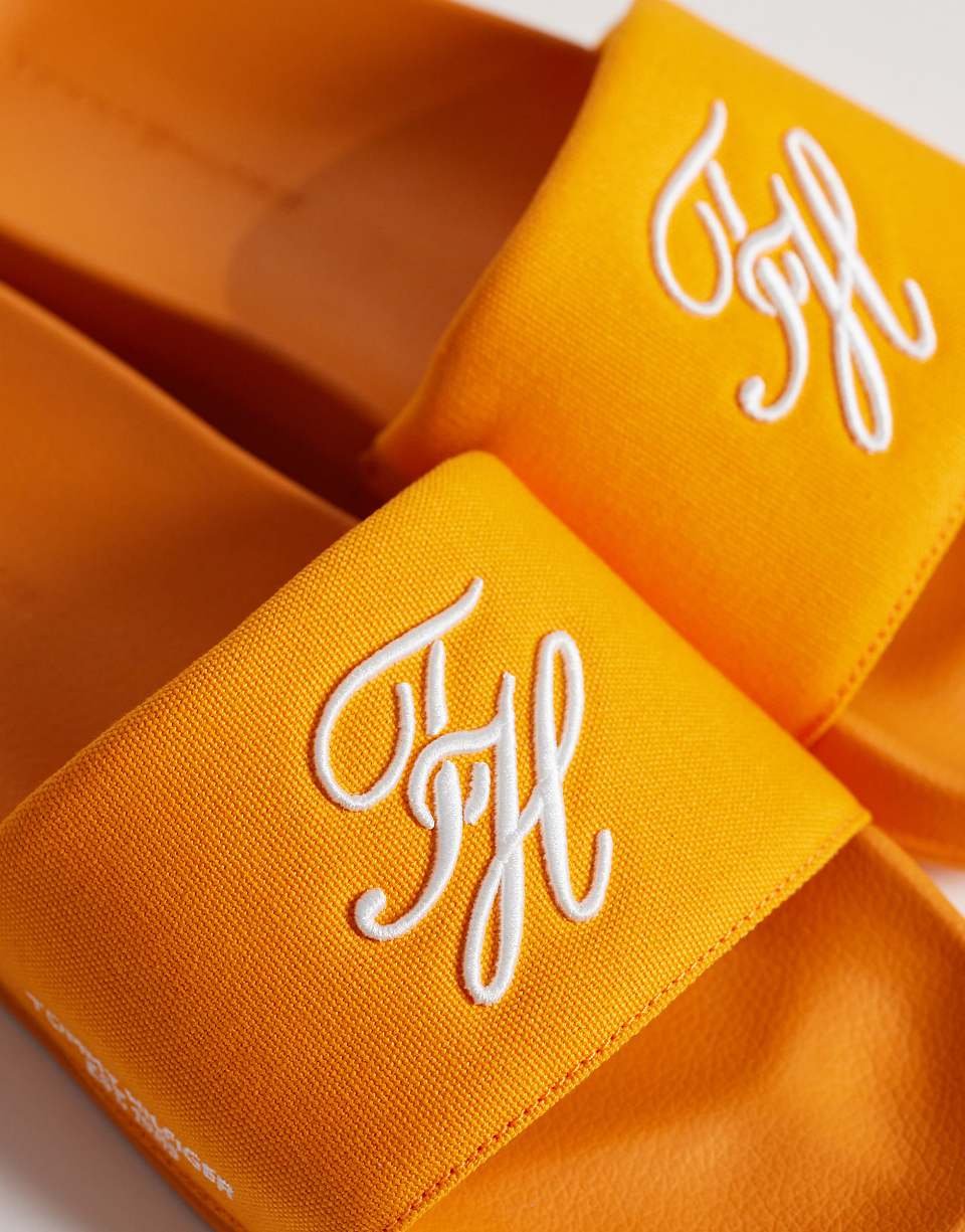 Claquettes de piscine brodées - Orange