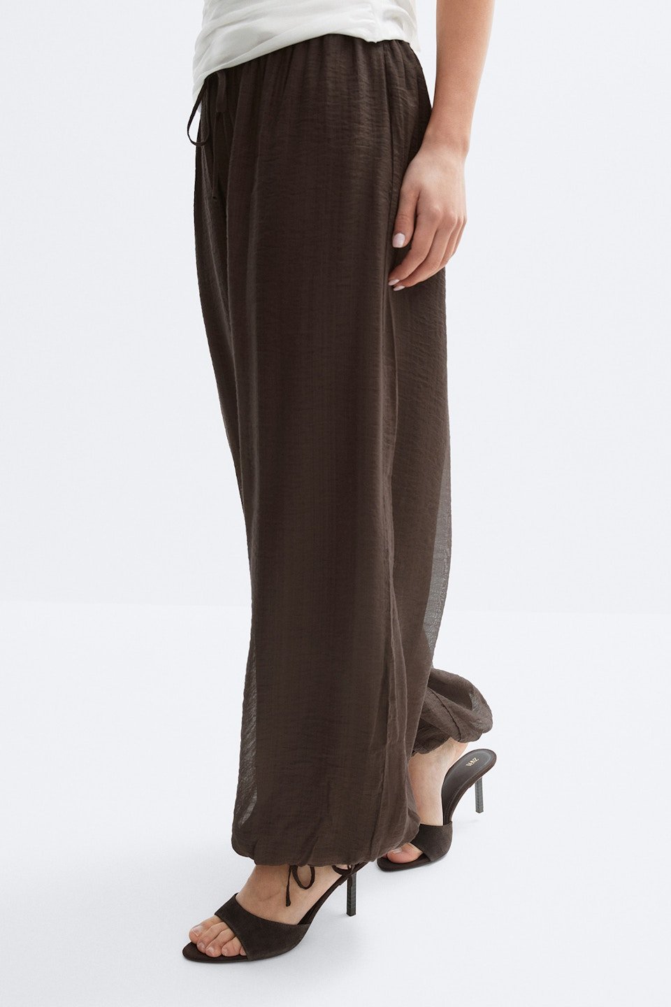 Pantalon ballon transparent à cordon