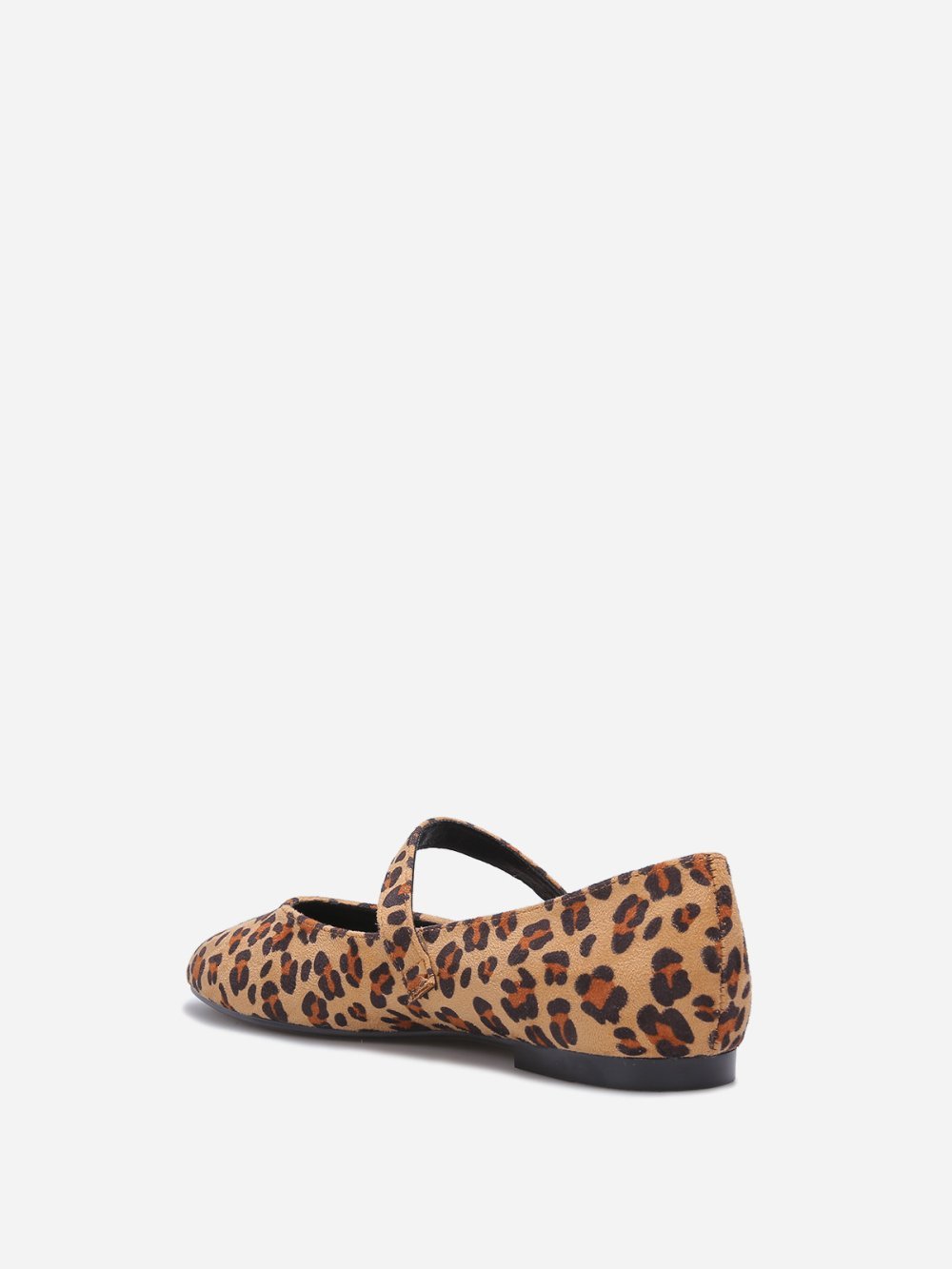 Leopard print strap ballet flats