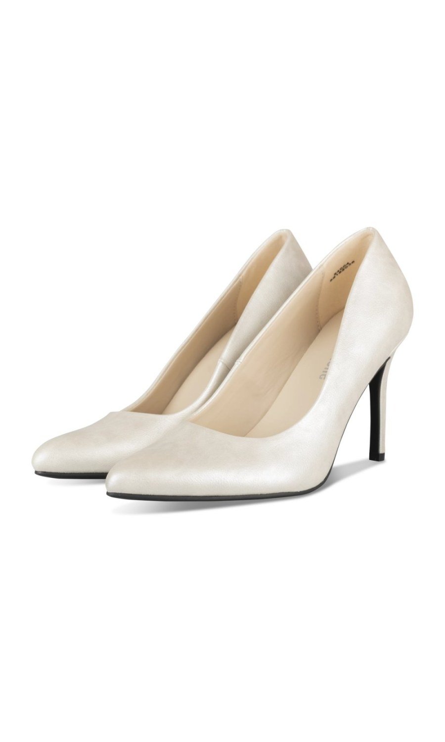 Off-white pearlised pointed stiletto pumps