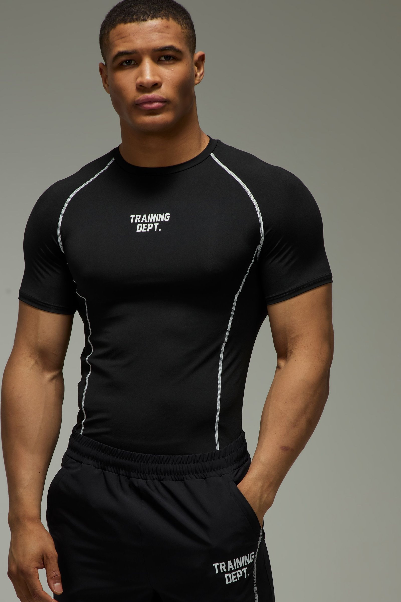 T-Shirt Training Dept à Coutures Contrastées Muscle