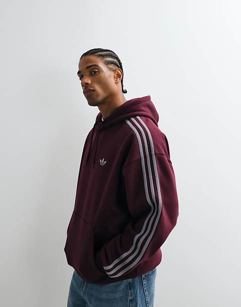 Hoodie à trois bandes Bordeaux