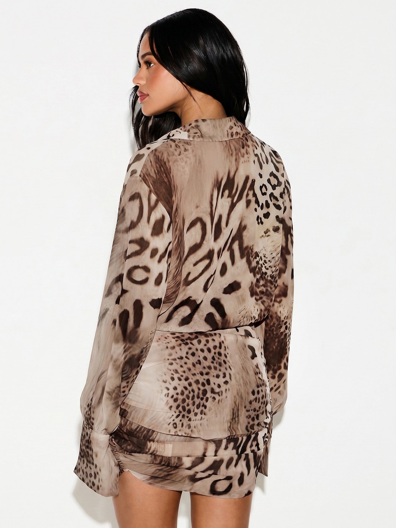 Robe 9sira léopard b kmam twal w sdaf