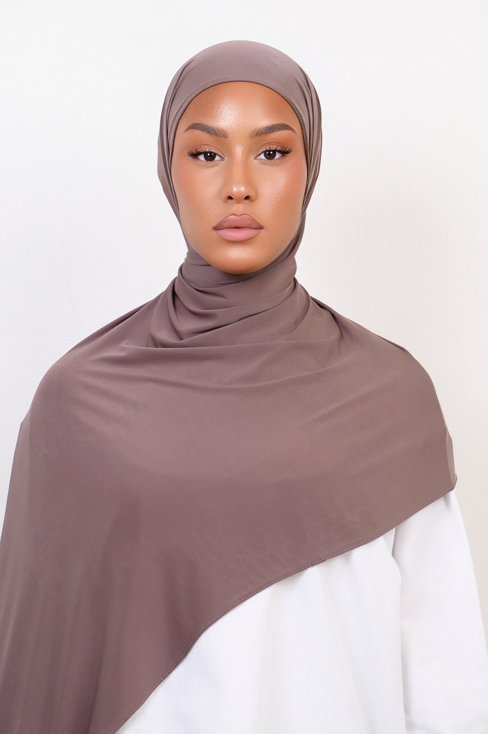 Liquid jersey hijab - Hazelnut