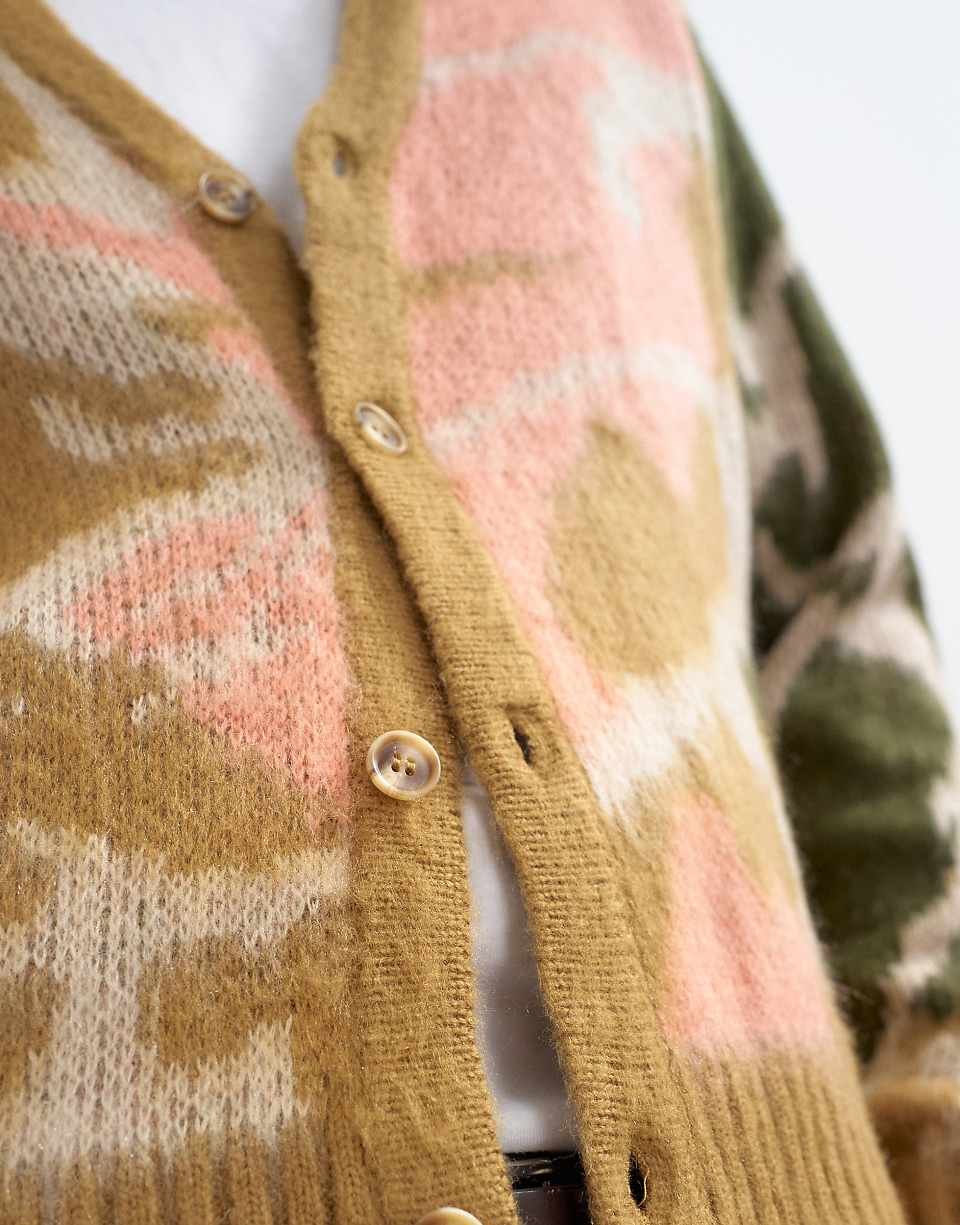 Gilet en maille coupe classique avec motif camouflage abstrait en pierre