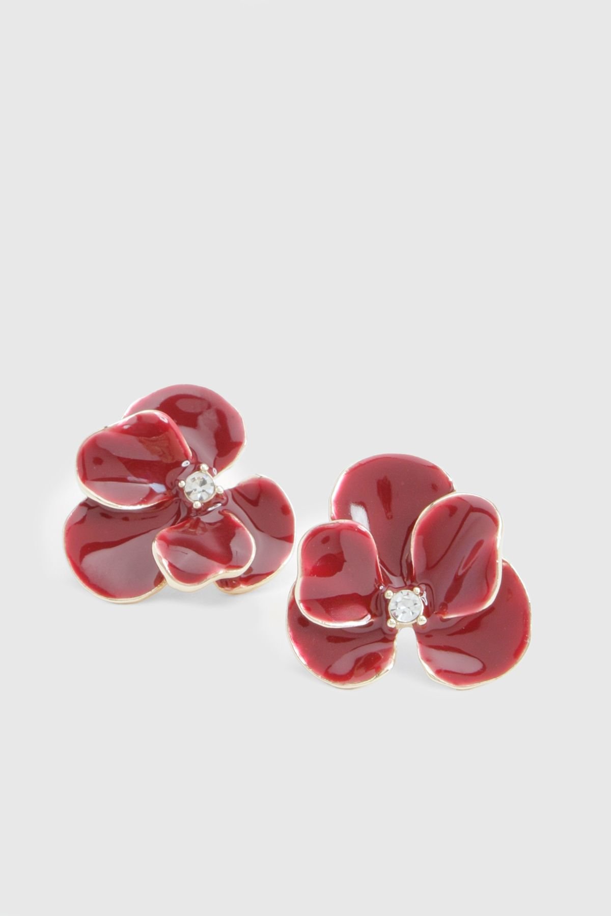Boucles d'oreilles fleur - Bordeaux