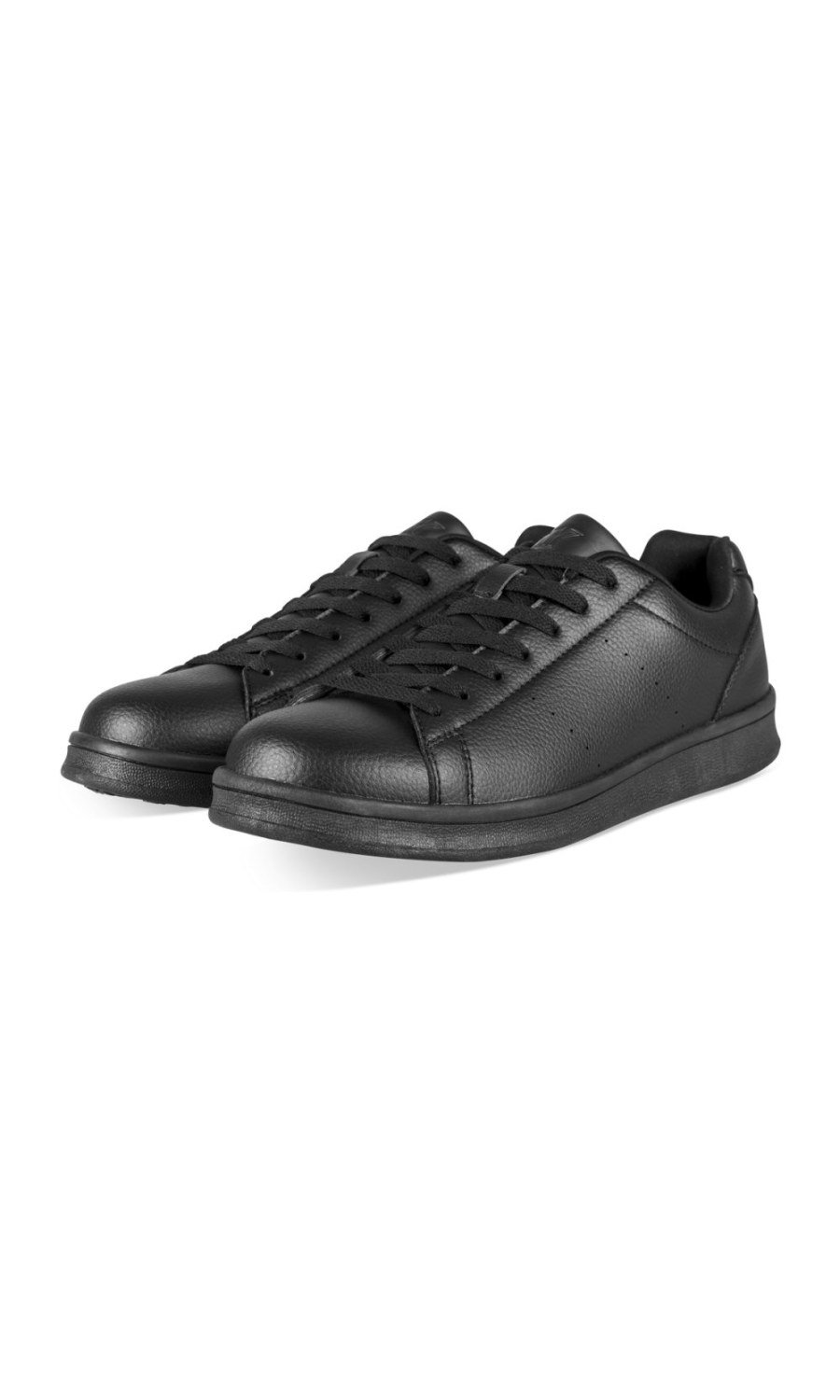 Black perforated low-top trainers