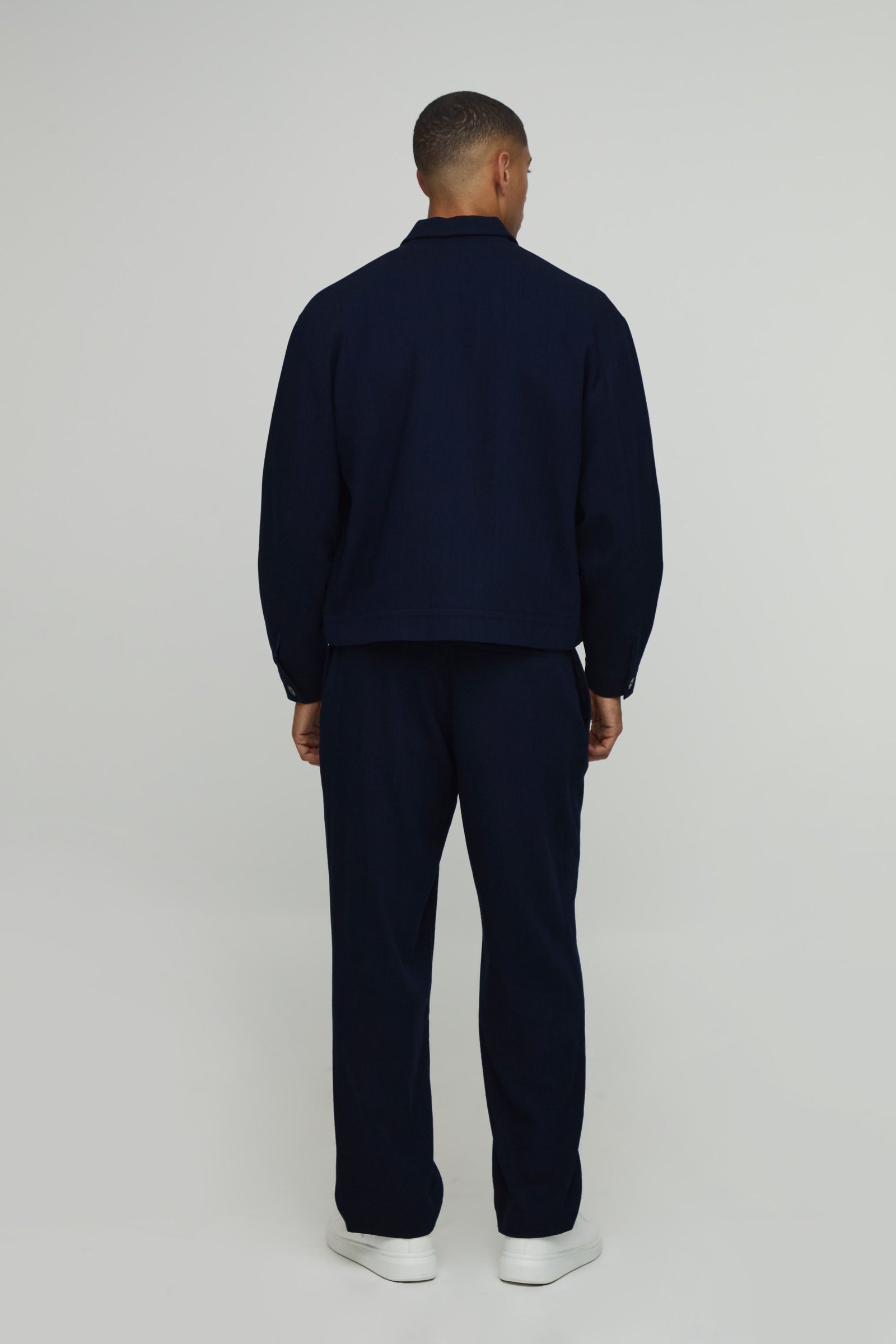 Veste Harrington Coordonnée Oversize Ajustée Effet Lin