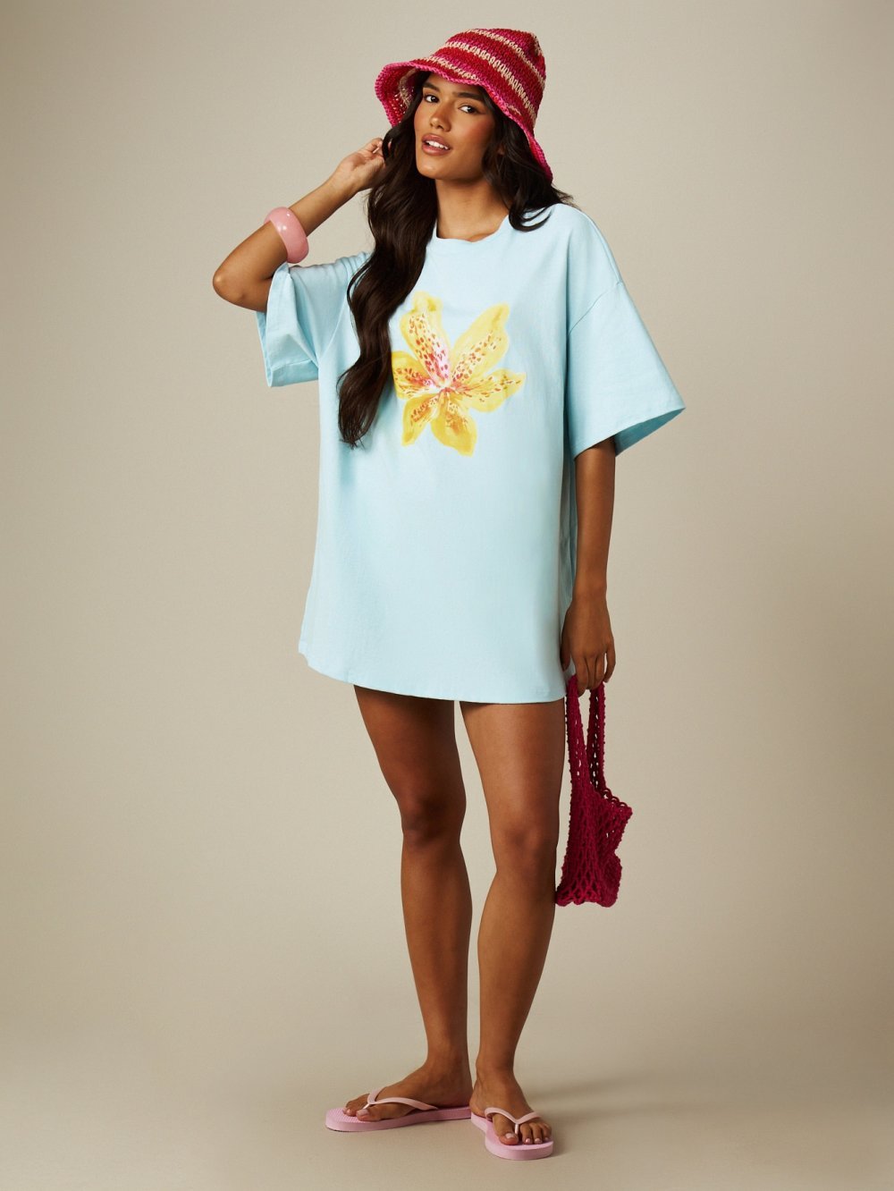 Floral short-sleeve nightshirt