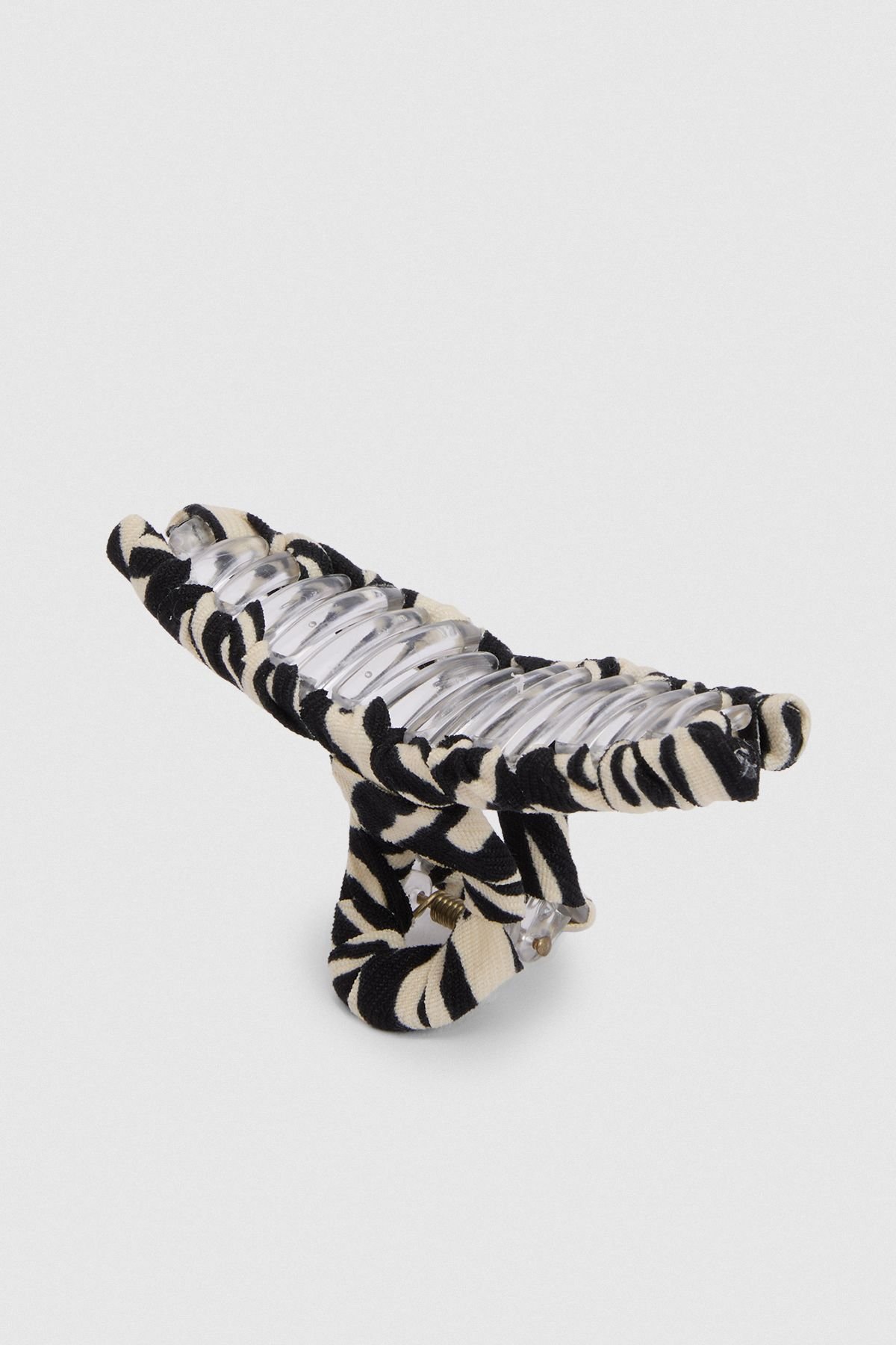Zebra print satin hair claw clip