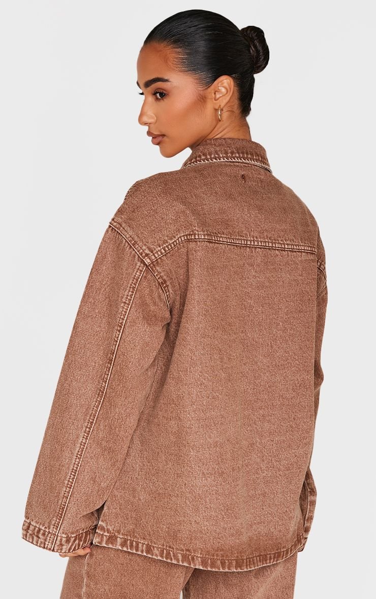 Oversized longline denim jacket - Petite