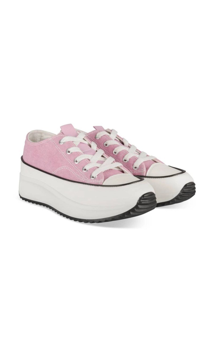 Purple canvas cleated platform sneakers