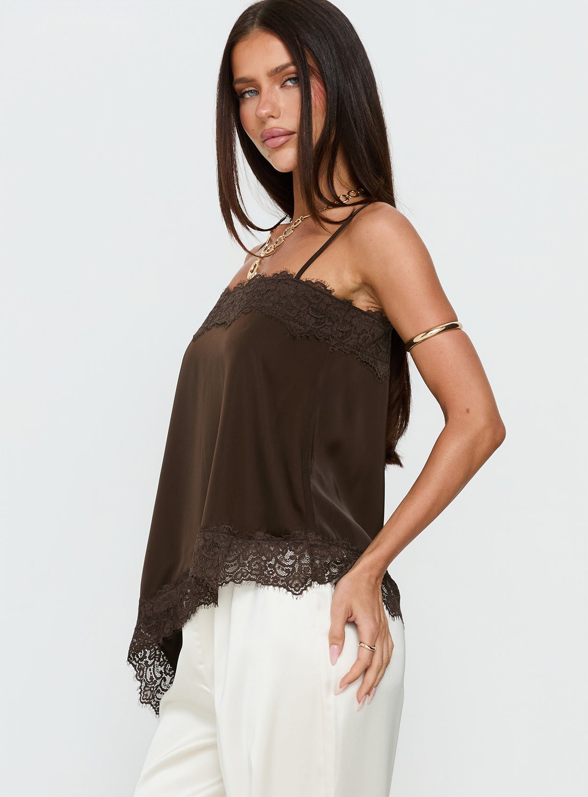 Top twil asymétrique b dentelle