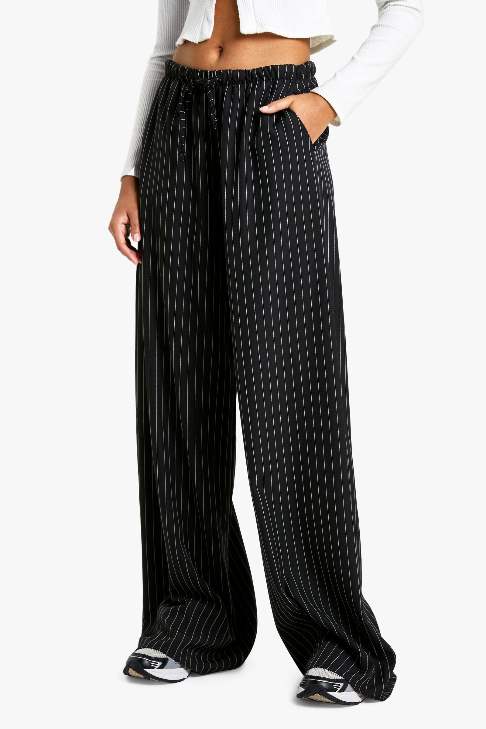 Tall - Pantalon large à rayures et cordon de serrage