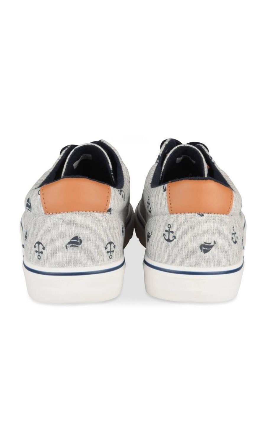 Baskets dyal toile b motif ancres rmadi fat7