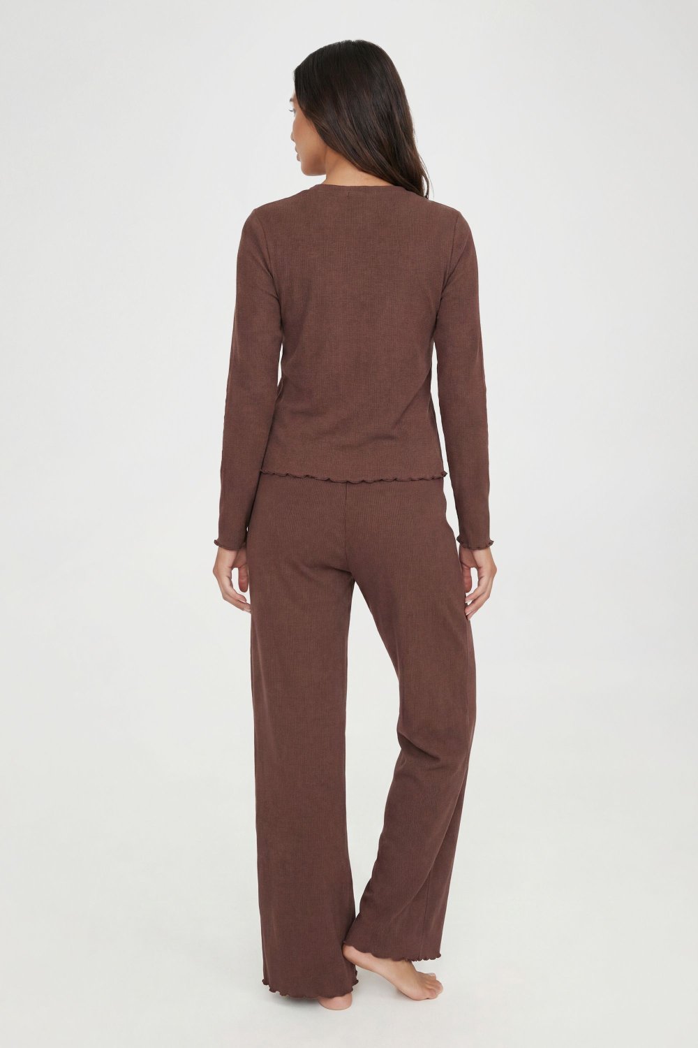 Ribbed top and trouser pyjama set