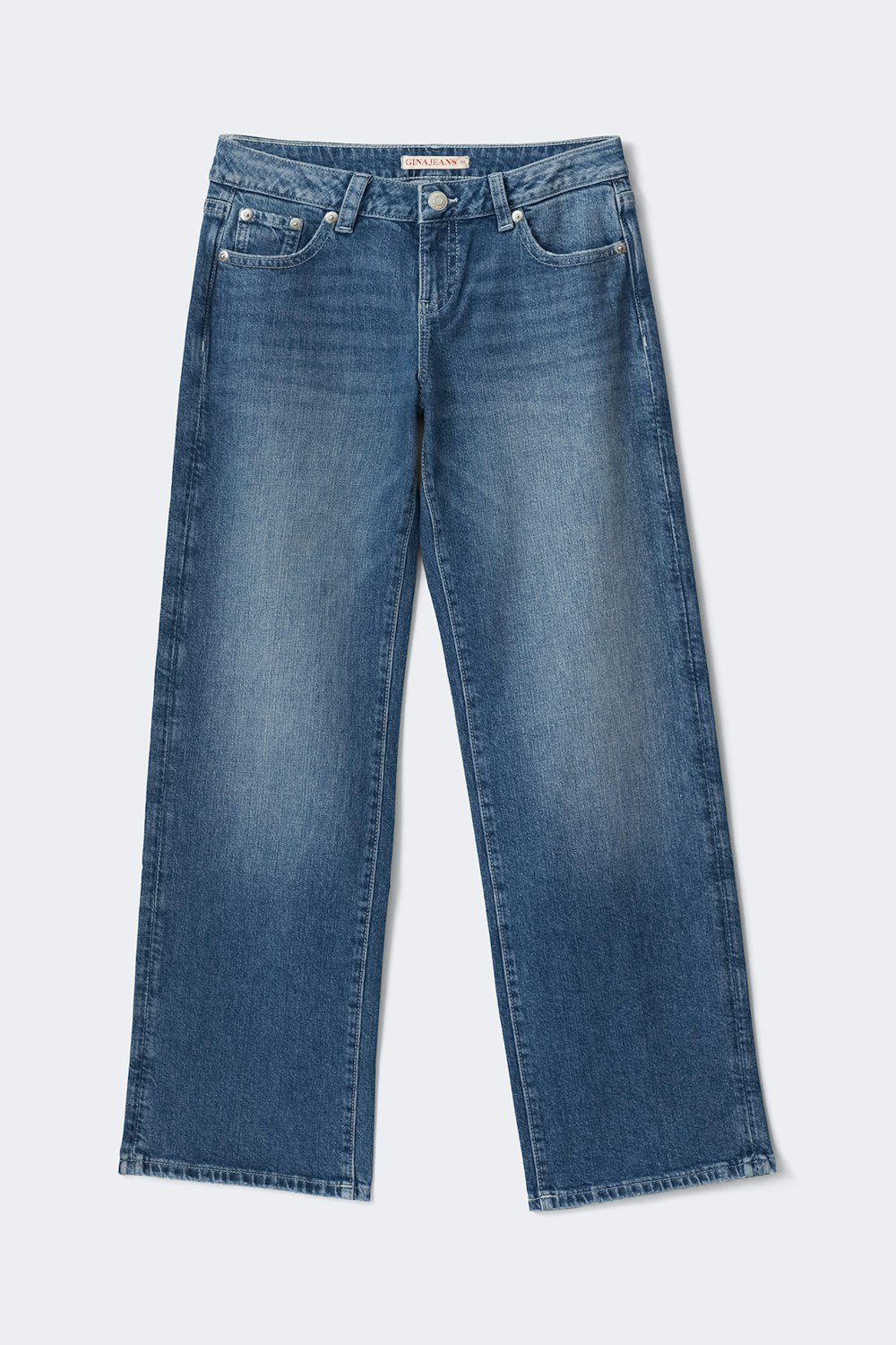 Jean large taille basse bleu