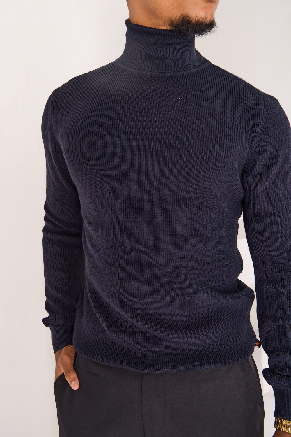 Pull côtelé b col roulé zre9 ghame9