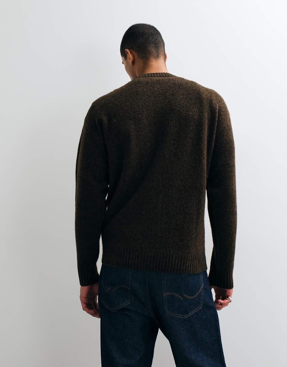 Pull oversize duveteux marron