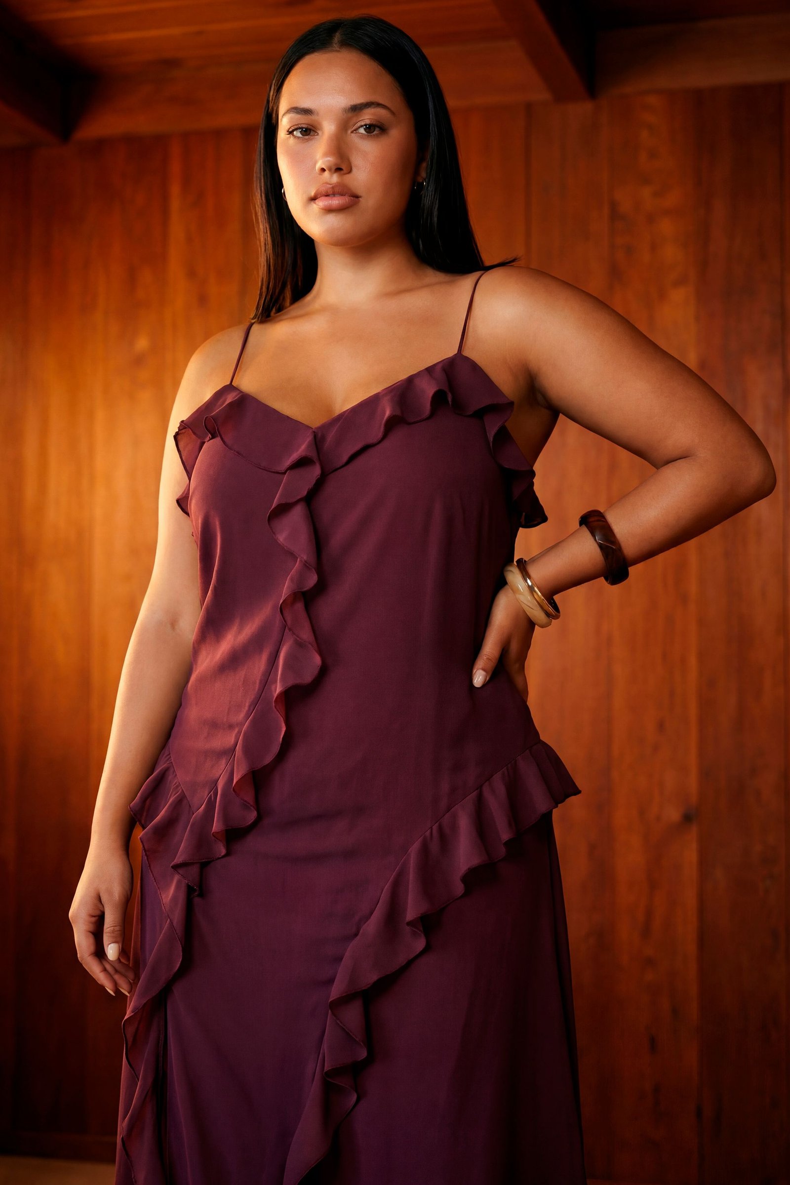 Robe twila mousseline b volants - Grande taille
