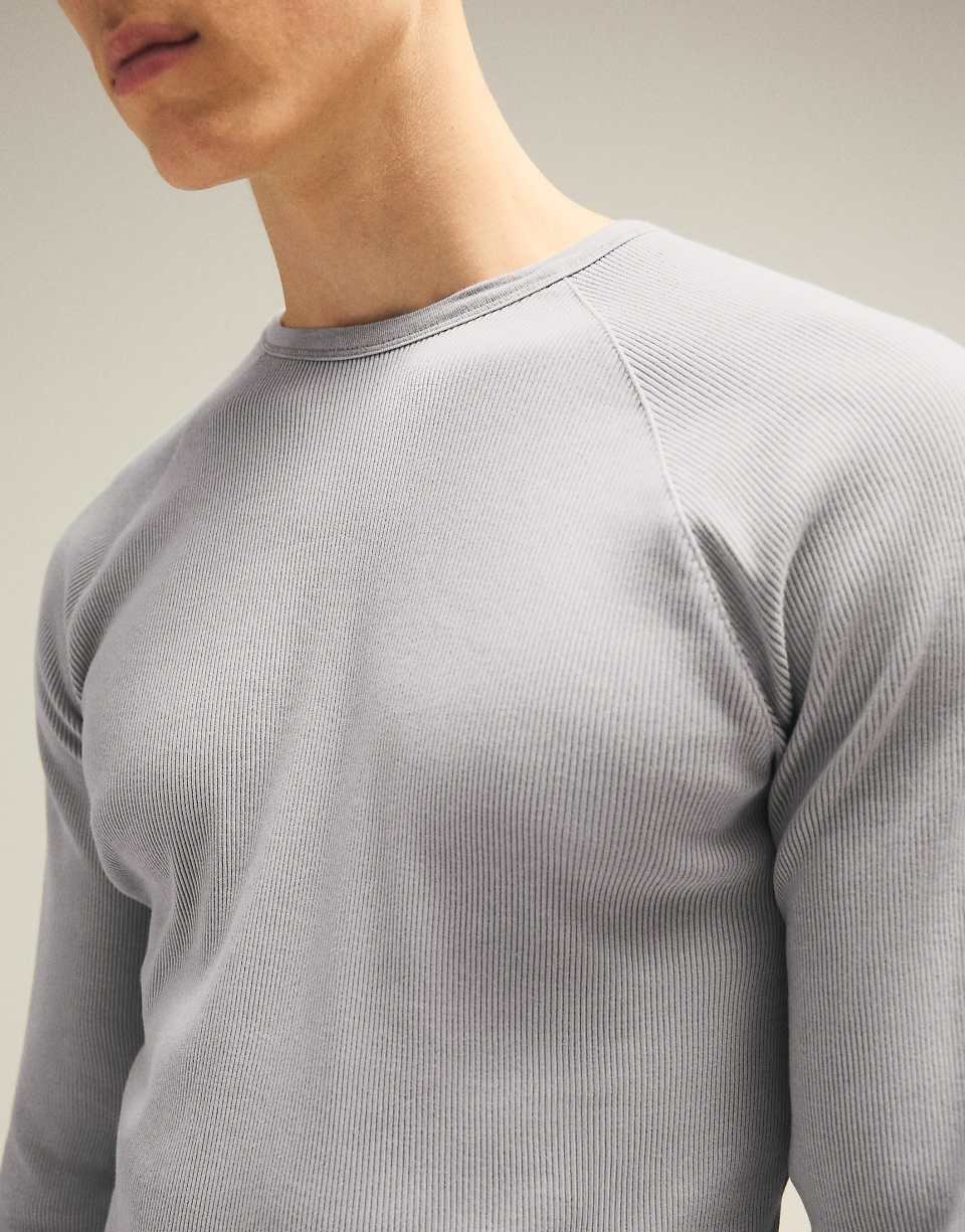 Slim long sleeve t-shirt in light grey