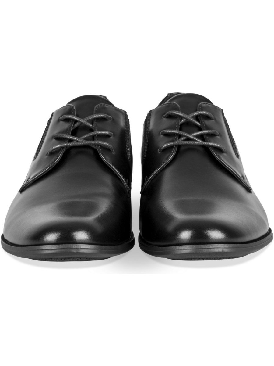 Black almond-toe derbies