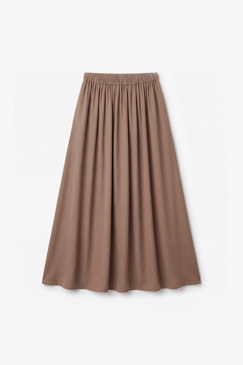 Elasticated crepe maxi skirt - Taupe