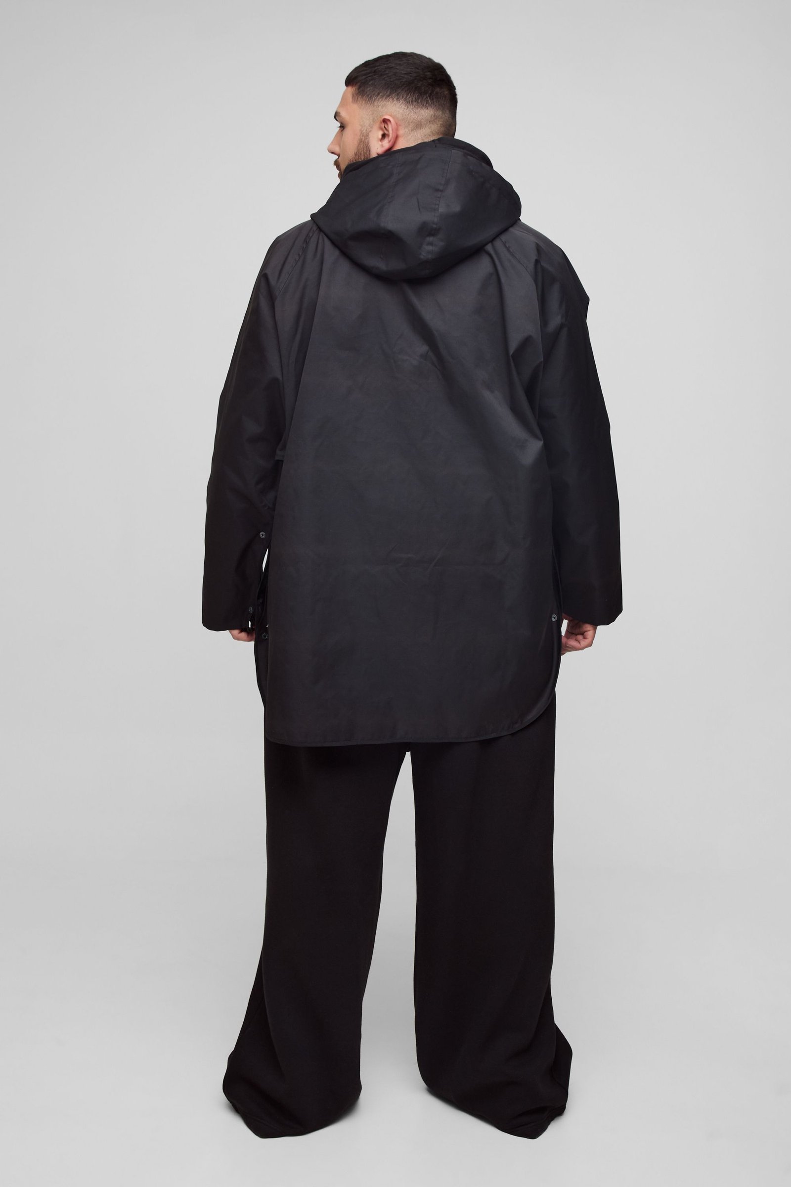 Cord hooded parka - Plus size
