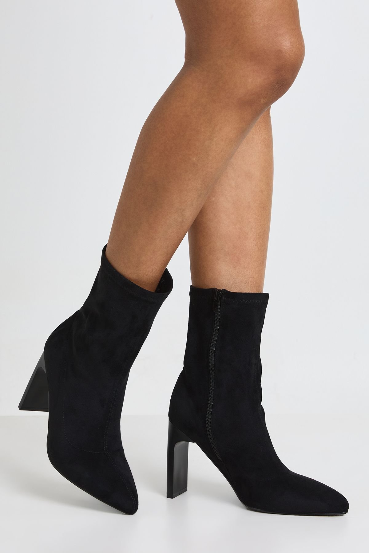 Bottines chaussettes extensibles à talon