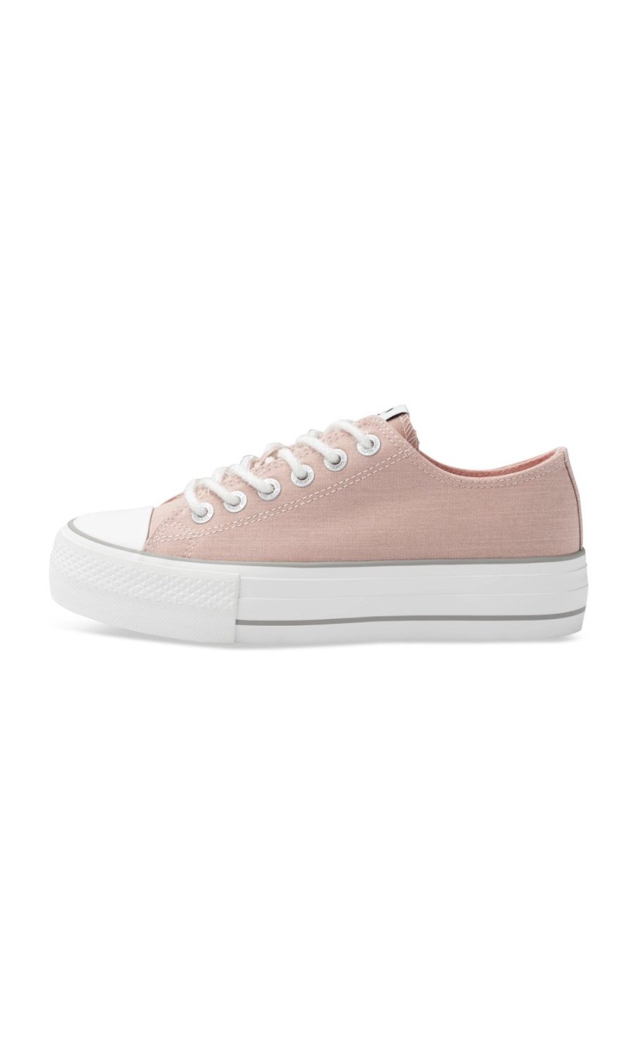Pink canvas platform sneakers