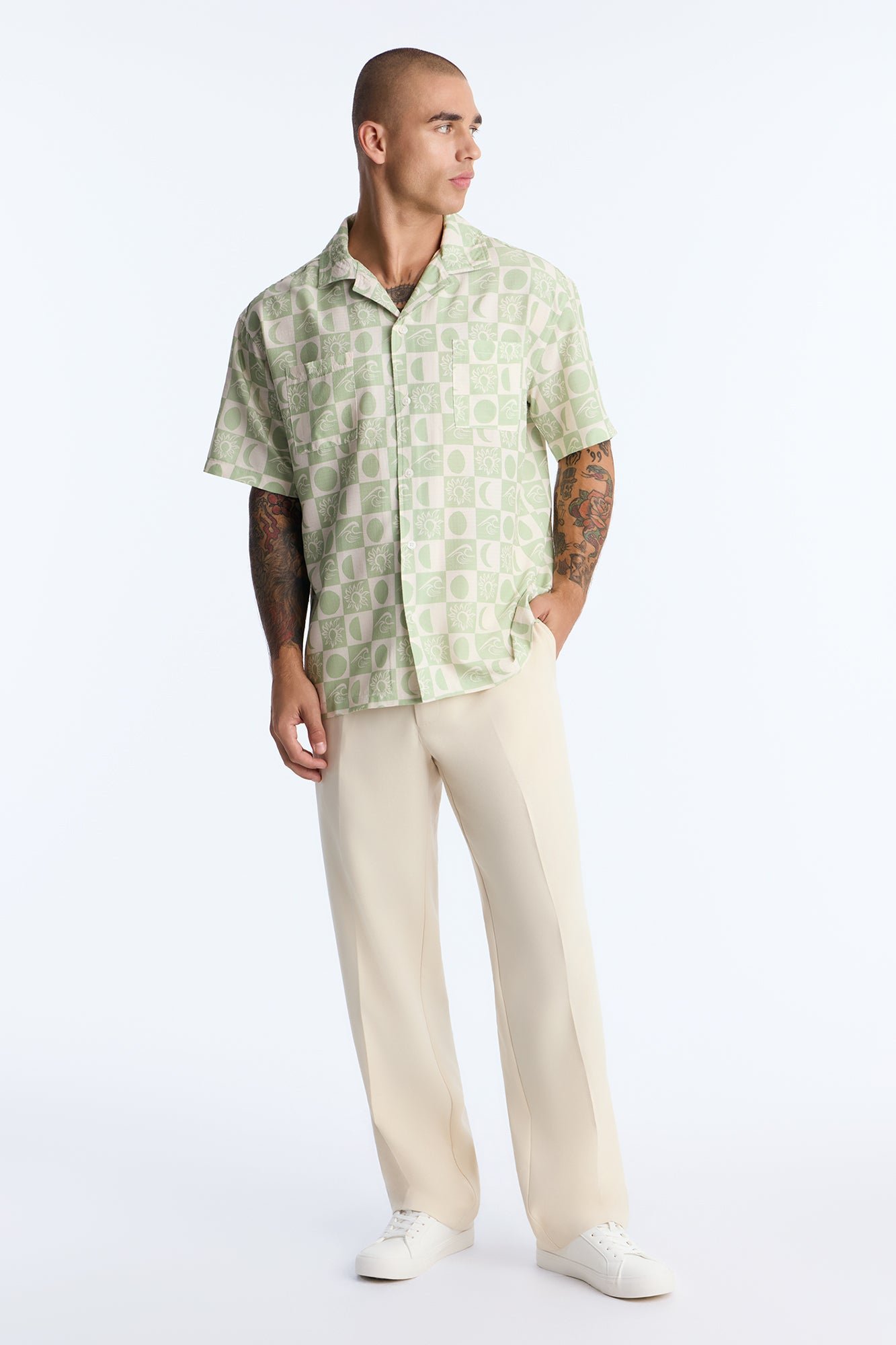 Chemise seersucker b col cubain