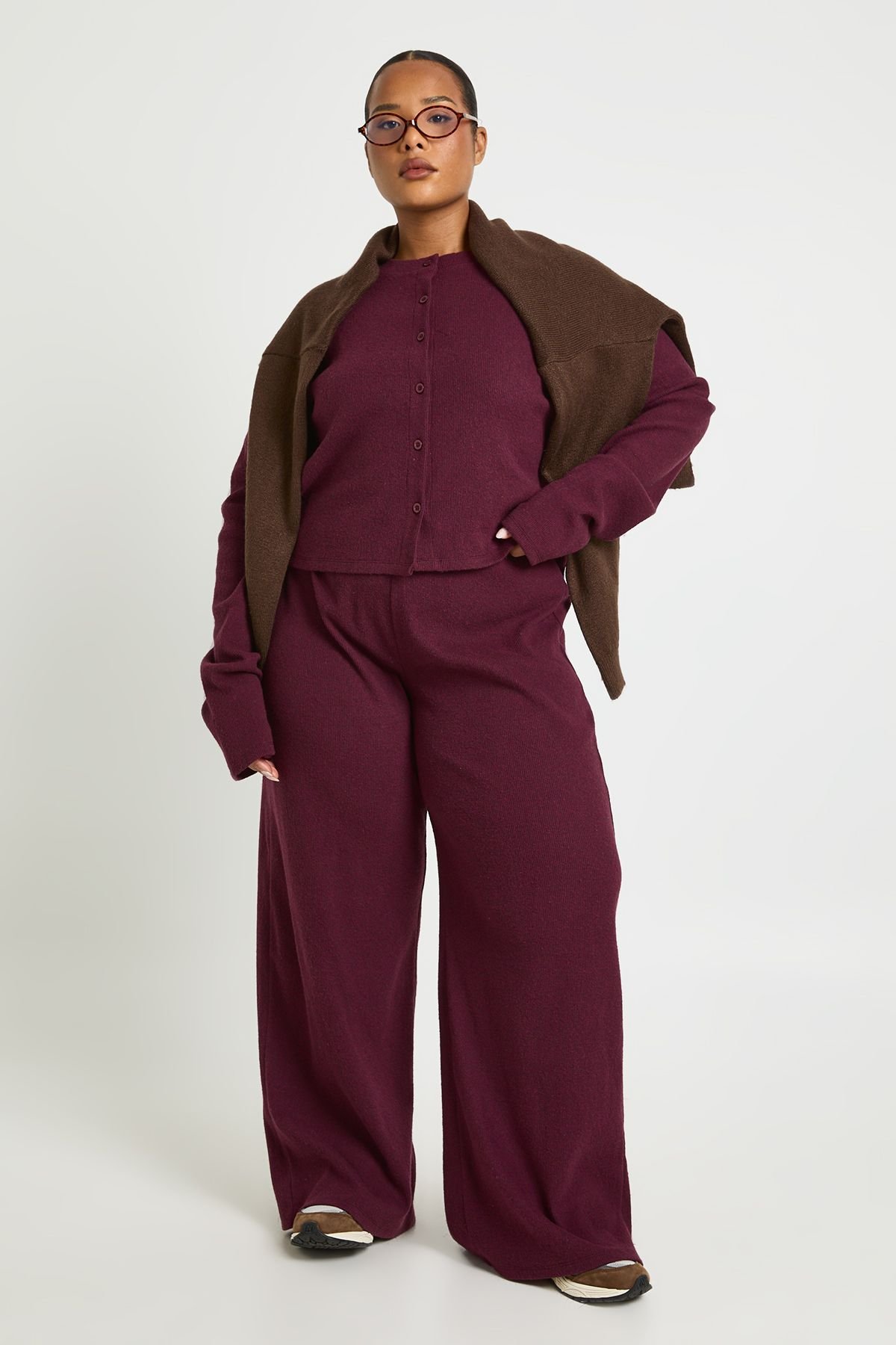 Pantalon ample côtelé jambe wasa3a - Taille kbira