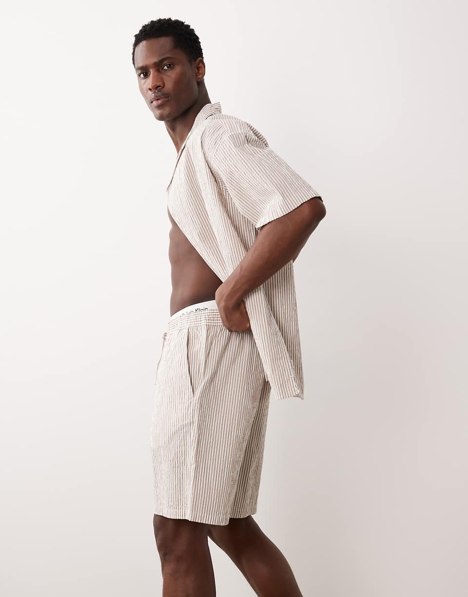 Short dyal ensemble b crépon - Beige