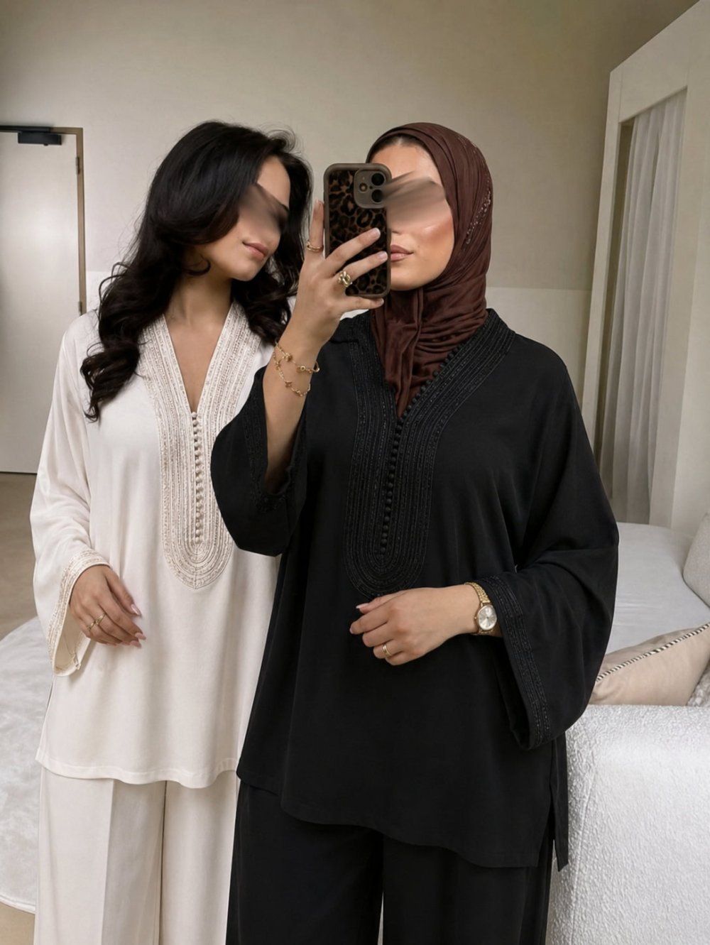 طقم بلدي بلون أبيض