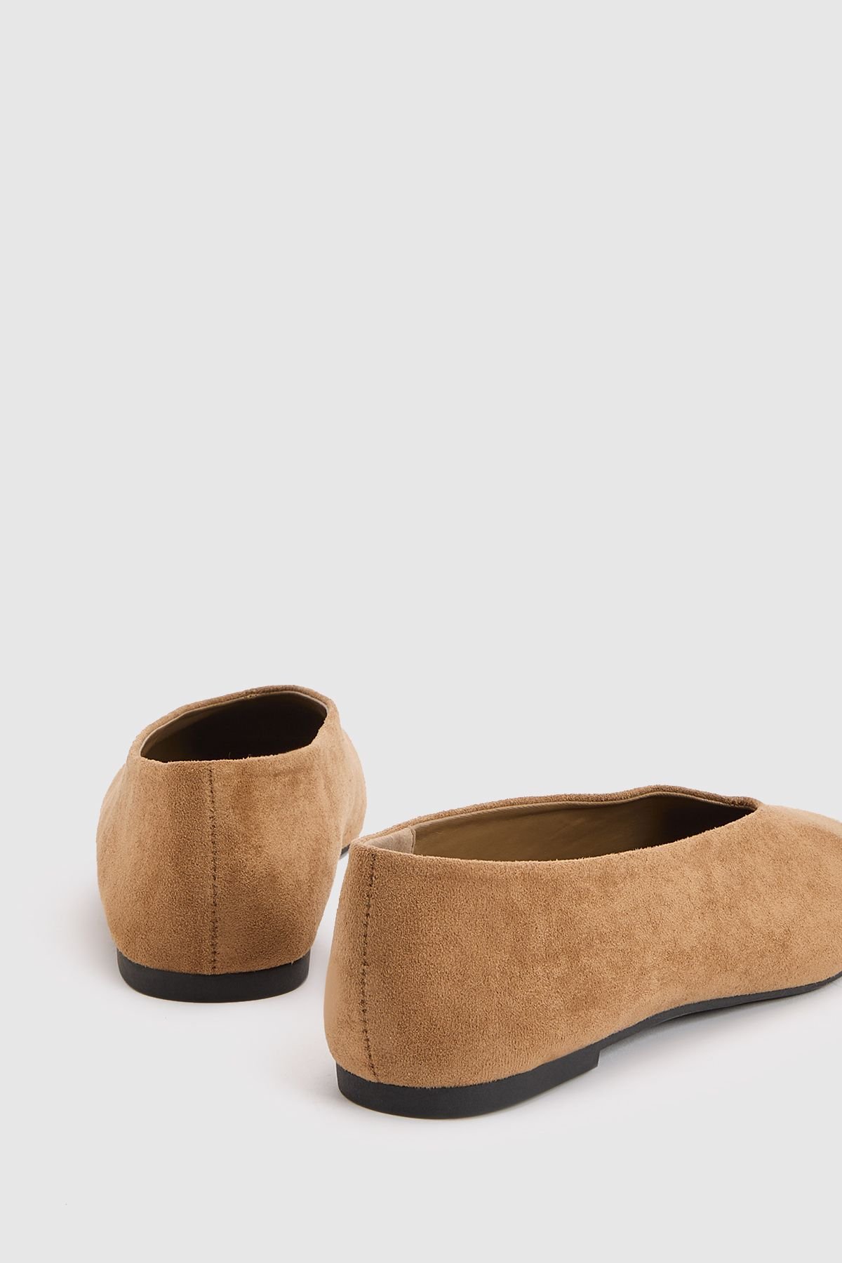 Square toe stitched ballet flats - Wide fit